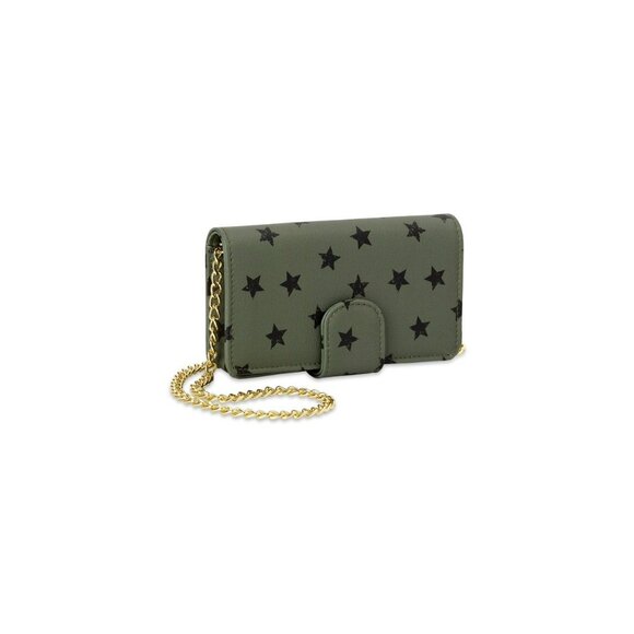 NWT No Boundaries Women’s Faux Green Black Stylish Leather Phone Crossbody Bag - Picture 3 of 4